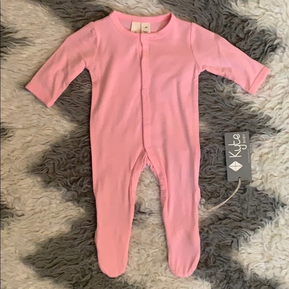 NWT Kyte Baby Soft Bamboo Solid Petal Pink Footie